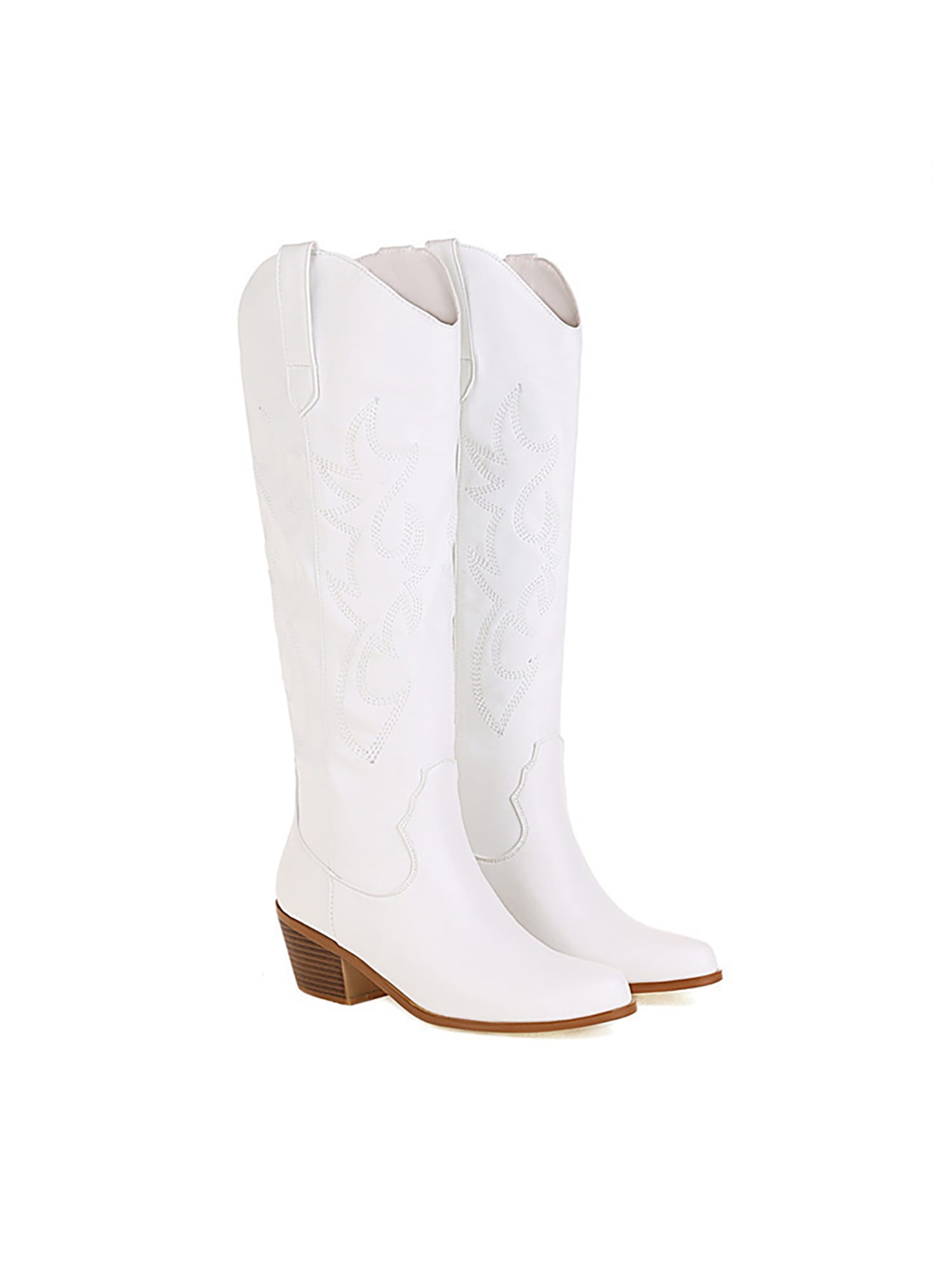 Daeful Cowgirl Boots for Women Embroidered Knee High Cowboy Boots ...