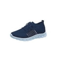 thumbnail image 1 of Daeful Women's Trainers Low Top Flats Round Toe Sneakers Breathable Solid Color Ladies Wear Resistant Navy Blue 4.5, 1 of 2