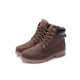 thumbnail image 1 of Daeful Ladies Winter Boots Casual Ankle Booties Plush Lined Combat Boot Slip Resistant Lug Sole Short Bootie Women Comfortable Shoes Brown 10, 1 of 2