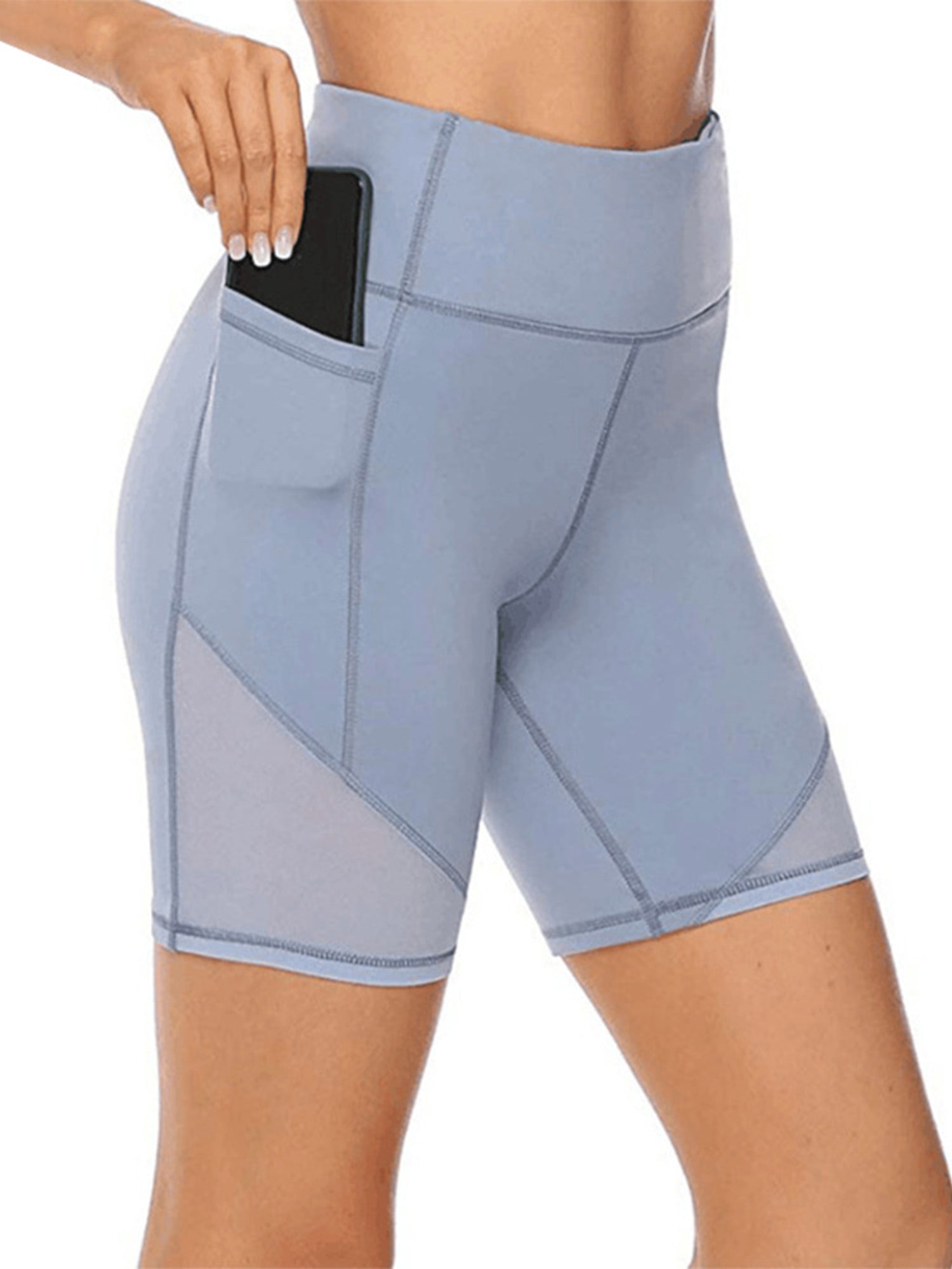 Daeful Ladies Yoga Shorts Striped Workout Sport Short Pants High Waist ...