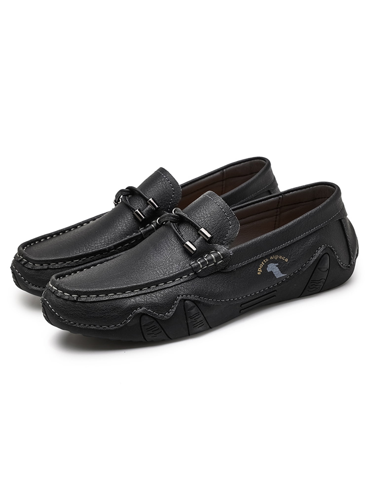 Men's Breathable Hollow Leather Slip-On Loafers – Lightweight Casual Boat Shoes For Business, Driving, Walking