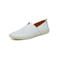 thumbnail image 1 of Daeful Men Shoes Closed Toe Loafers Low Top Flats Men's Cozy Lightweight Pure Color Moccasins White 10.5, 1 of 2