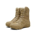 thumbnail image 1 of Daeful Mens Comfort Lace Up Combat Boot Walking Rubber Sole Men Desert Breathable Casual Fashion  Tactical Boots Work Booties Brown 11, 1 of 9