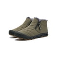 thumbnail image 1 of Daeful Mens Snow Boots Outdoor Winter Boot Casual Warm Shoes Cold Weather Flat Non Slip Plush Lining Ankle Booties Army Green 9, 1 of 9
