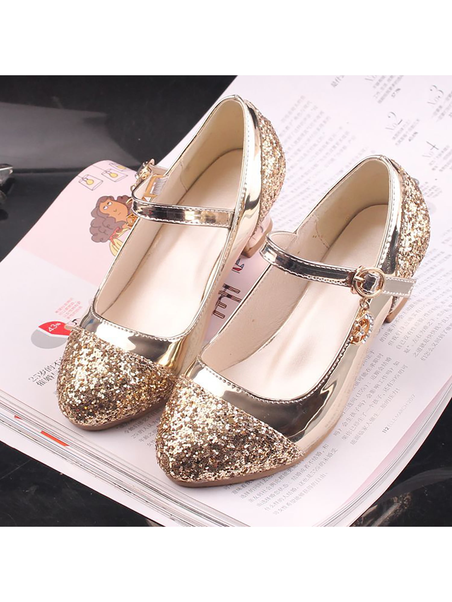 Daeful Princess Dress Up Shoes Girls Dress Shoes Wedding Party Heel