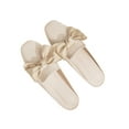 thumbnail image 1 of Daeful Women Dates Durable Flats Casual Twisted Mules Beach Wear Resistant Flat Slides Apricot (bow) 9, 1 of 3