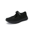 thumbnail image 1 of Daeful Women Flats Magic Tape Casual Shoe Low Top Mary Jane Sneakers Sport Non-slip Breathable Round Toe Walking Shoes Black 10, 1 of 5