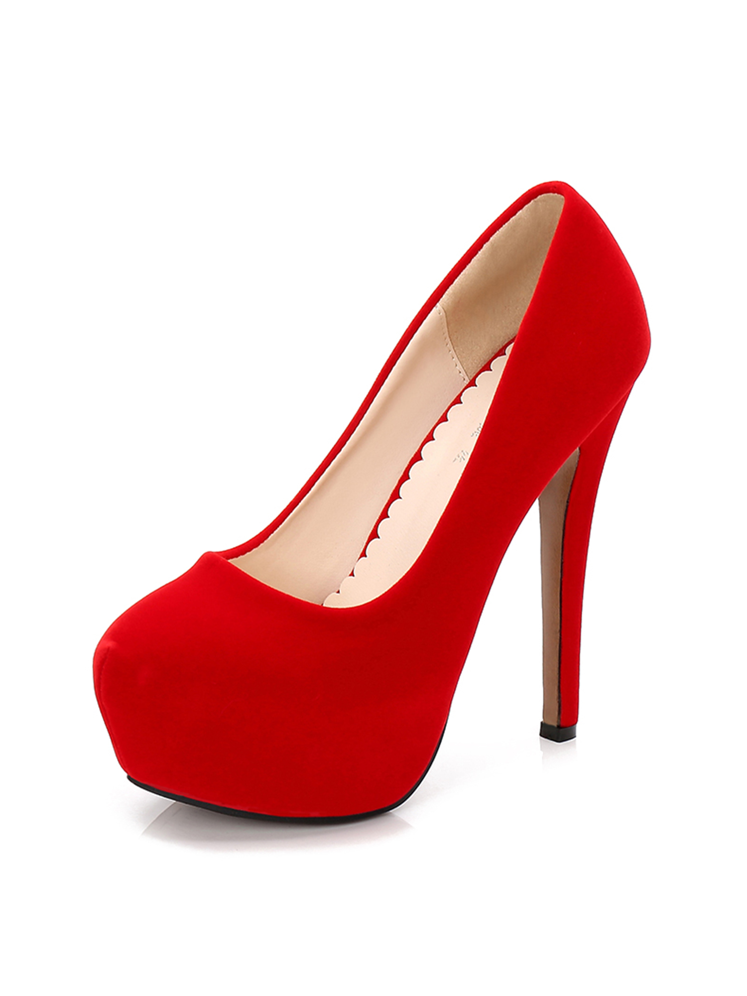 Daeful Women Lightweight High Heel Platform Pump Wedding Stiletto Heels Walking Fashion Dress Shoes Red (14cm) 11 - image 1 of 9