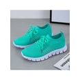 thumbnail image 1 of Daeful Women's Trainers Low Top Flats Round Toe Sneakers Breathable Solid Color Ladies Wear Resistant Blue 7.5, 1 of 3
