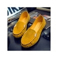 thumbnail image 1 of Daeful Womens Loafers Slip On Boat Shoe Flat Flats Comfort Hand-Stitching Moccasin Ladies Camouflage Casual Shoes Yellow 6.5, 1 of 6