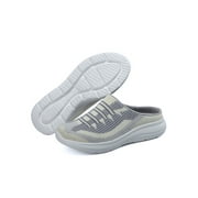 Daeful Womens Walking Shoe Backless Clogs Slip On Mules Comfort Closed Toe Mule Sneakers Women's Lightweight Casual Shoes Beige 7