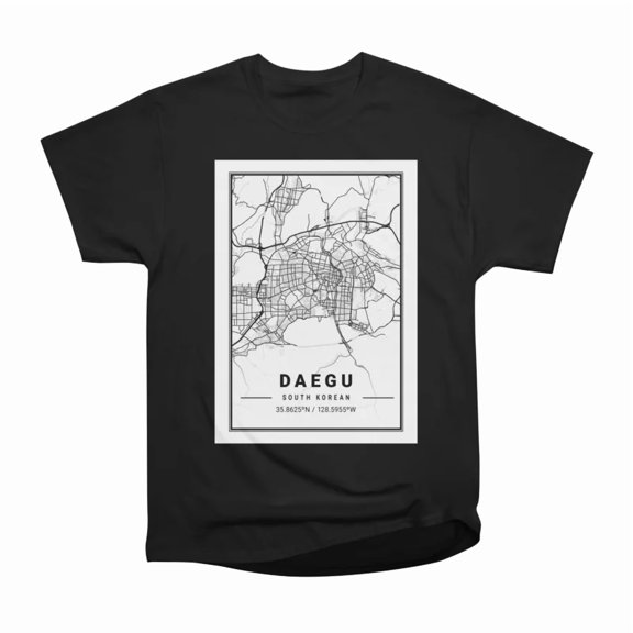 Daegu Light City Map T-Shirt Tee Gift For Him Merch For Her Apparel For Friend