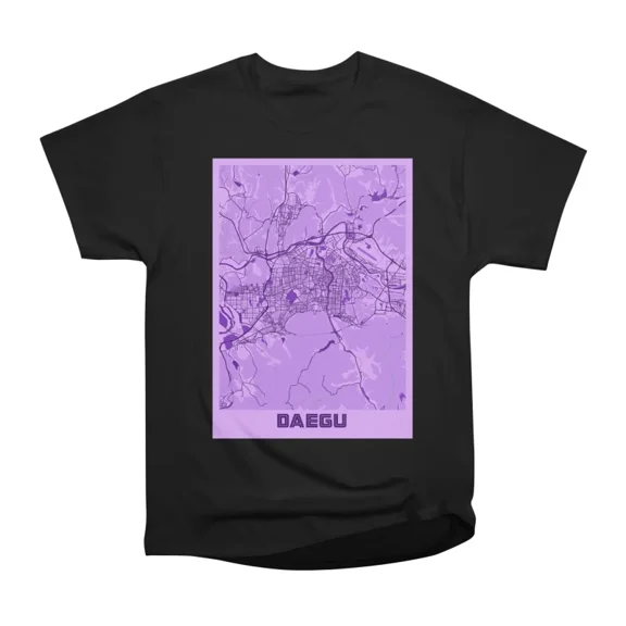 Daegu South Korean Lavender City Map T-Shirt Tee Gift For Him Merch For Her Apparel For Fr