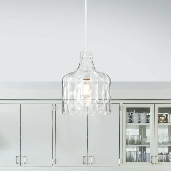 Daelan 12 in. 1-Light Indoor White Finish Pendant Light