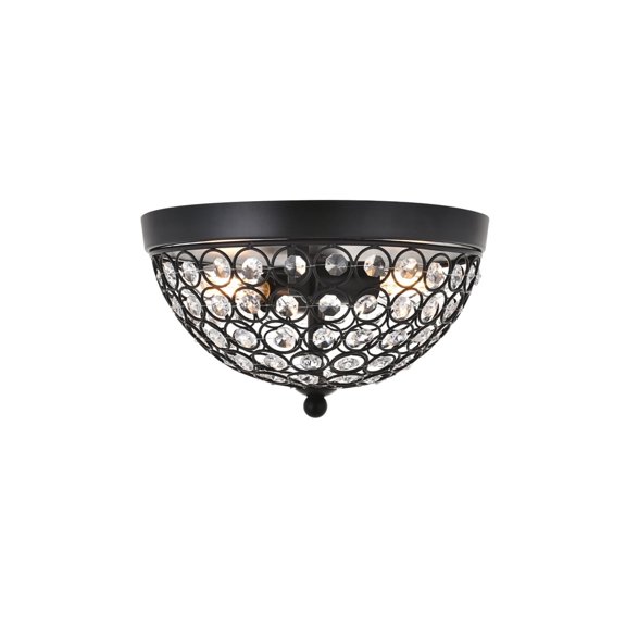 Daelith 2 Light Flush Mount in Matte Black and Clear