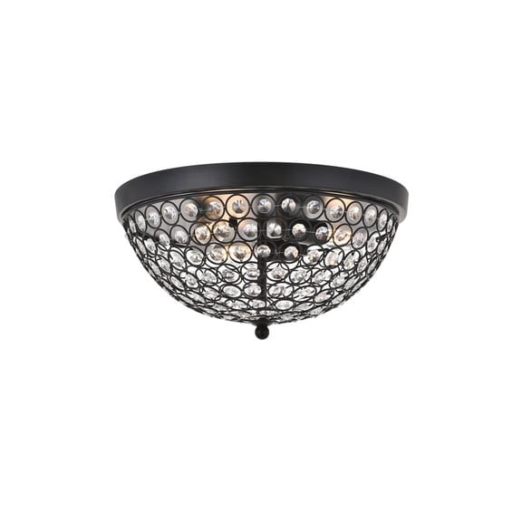 Daelith 3 Light Flush Mount in Matte Black and Clear