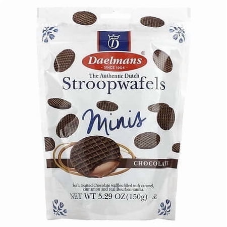 Daelmans, Mini Stroopwafels, Chocolate Caramel, 5.29 oz Pack of 2