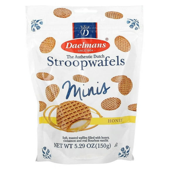 Daelmans, Mini Stroopwafels, Honey, 5.29 oz