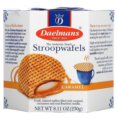 Daelmans, Stroopwafels, Caramel, 8 Waffles, 8.11 oz Pack of 4