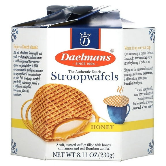 Daelmans, Stroopwafels, Honey, 8 Waffles, 8.11 oz Pack of 3