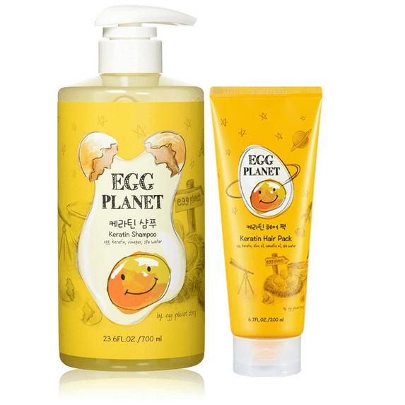 Daeng Gi Meo Ri Egg Planet Keratin Shampoo 700ml & Hair Pack 200ml Set