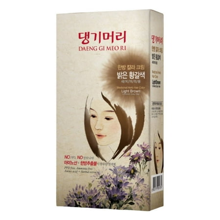 Daeng Gi Meo Ri Medicinal Herb Hair Color To Cover Gray Hair with Free Sample- Light Brown