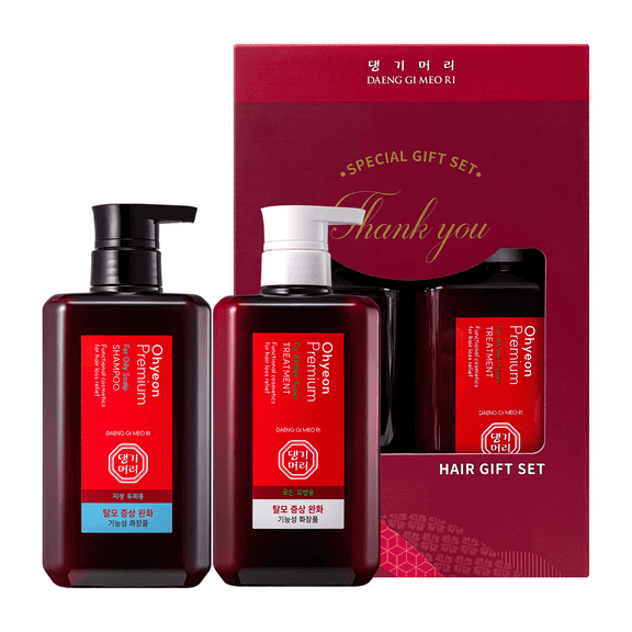Daeng Gi Meo Ri Ohyeon Premium Shampoo for Oily Scalp 500ml and Ohyeon Premium Treatment for All Hair Types 500ml Set