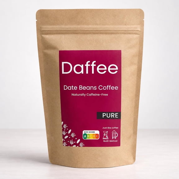 Daffee Date Seed Coffee Caffeine Free Coffee Alternative & Coffee Substitute, Ground Date Seeds, 250g