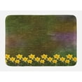 thumbnail image 1 of Daffodil Bath Mat, Bunch of Potted Daffodils under Calligraphy Lettering Featured Flower of Spring, Non-Slip Plush Mat Bathroom Kitchen Laundry Room Decor, 29.5 X 17.5 Inches, Brown Yellow, Ambesonne, 1 of 2