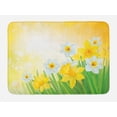 thumbnail image 1 of Daffodil Bath Mat, Daffodils Garden Narcissus Rebirth and New Beginnings Celebration Graphic, Non-Slip Plush Mat Bathroom Kitchen Laundry Room Decor, 29.5 X 17.5 Inches, Green Yellow White, Ambesonne, 1 of 2