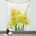 thumbnail image 1 of Daffodil Decor Tapestry, Digital Watercolors Paint of Bouquet Called Jonquils in England Lent Lily, Wall Hanging for Bedroom Living Room Dorm Decor, 40W X 60L Inches, Yellow Green, by Ambesonne, 1 of 5
