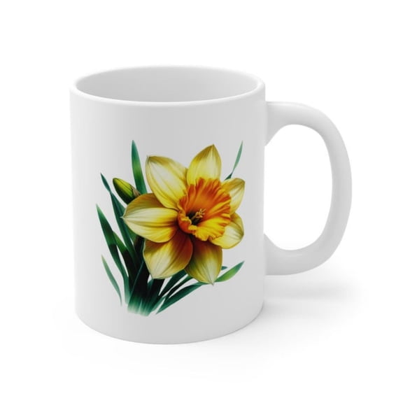 Daffodil Flower Coffee Mug Spring Floral Gift.jpg