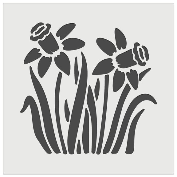 Daffodil Flowers DIY Cookie Wall Craft Stencil - 7.0 Inch