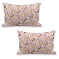 thumbnail image 1 of Daffodil Quilted Pillowcover Set of 2, Mixed Plants and Wildflowers Blooms Pattern Tulips Daffodil Romantic Floral Art, Standard Queen Size Pillow Cover Bedroom, 36" x 20", Multicolor, by Ambesonne, 1 of 1