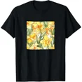 thumbnail image 1 of Daffodil Watercolor Wildflower Pattern Graphic Botanical Art Unisex T-Shirt, up to Size 5XL, 1 of 2