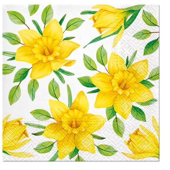 Daffodils in Bloom - Decorative Floral Lunch Paper Napkins 40pcs - Perfect for Decoupage, Easter Celebration, Spring Party, Birthday, Special Occasions, Weddings