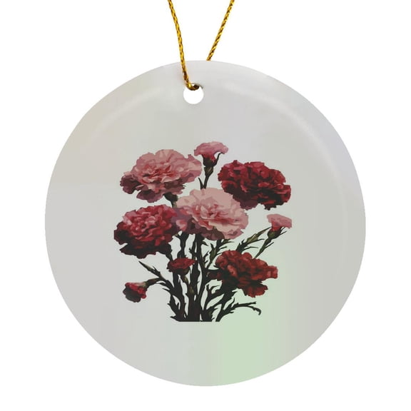 3drose, Daffodils in a Bouquet Isolated Vector Art, Circle Porcelain Ornament