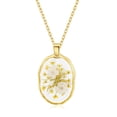 thumbnail image 1 of Daffodils and Queen Anne's Lace Pressed Wildflower Necklace | Pressed Flower Necklace Gift for Women | Handmade Necklaces | March Birth Flower Necklace | symbols of rebirth and hope | Easter | 18”, 1 of 9