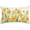 thumbnail image 1 of Daffodils Spring Throw Pillow Cover, 12 x 20 Inch Spring Summer Flower Cushion Case for Sofa Couch, 1 of 1