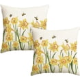 thumbnail image 1 of Daffodils Spring Throw Pillow Cover Set of 2, 18 x 18 Inch Spring Summer Flower Cushion Case for Sofa Couch, 1 of 6