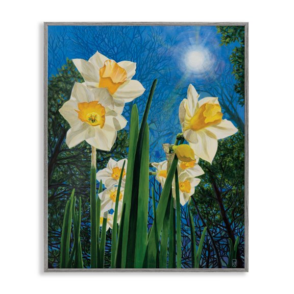 Stupell Industries Daffodils Under The Sun Gray Framed Giclee Art, design by Ann Jasperson, 30 x 24