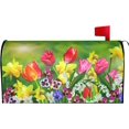 thumbnail image 1 of Daffodils and Tulip Flower Mailbox Covers Magnetic Standard Size 25.5" X 21" Spring Summer Mailbox Cover Decorations Wrap, 1 of 6