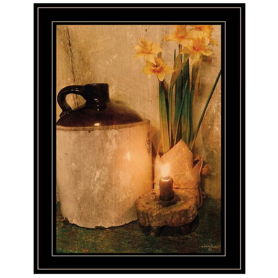 TrendyDecor4U Daffodils Candlelight Anthony Smith Framed Print ANT111-704G