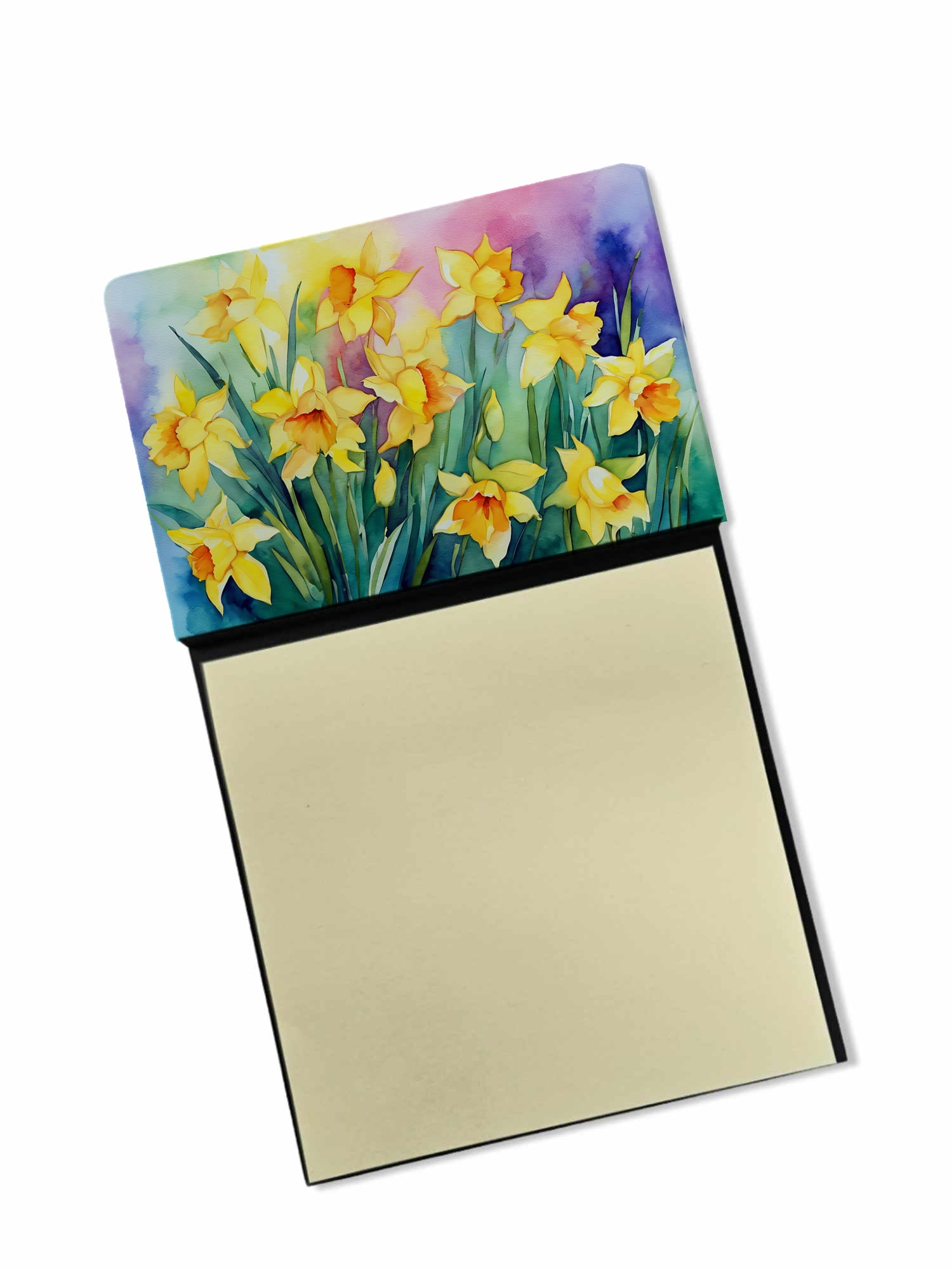 Daffodils in Watercolor Sticky Note Holder 3.25 in x 5.25 in