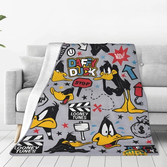 Daffy Duck Throw for Son Adults Teens Girls Men Cozy Fleece Present Birthday Christmas Lightweight Blanket