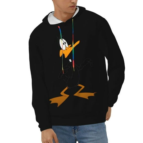 Daffy Duck Unisex Hoodies 3D Print Hooded Sweatshirt for Men Women, Long Sleeve Fall Pullover Top with Pockets