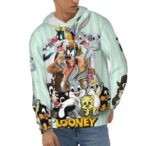 Daffy Duck Unisex Hoodies 3D Print Hooded Sweatshirt for Men Women, Long Sleeve Fall Pullover Top with Pockets