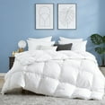 thumbnail image 1 of Dafinner Luxury 750 Fill-Power Feather Down Comforter with Egyptian Cotton Blend Cover, Medium Weight for All Seasons Duvet Insert, Oversized King Size(120x98 Inch, White), 1 of 8