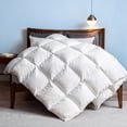 thumbnail image 1 of Dafinner Quill‑Free Goose Feather Down Fibers Comforter Twin Size, Silky‑Soft & Breathable Egyptian Cotton‑Blend Shell, Medium Warm All Seasons Duvet Insert(68x90, White), 1 of 9