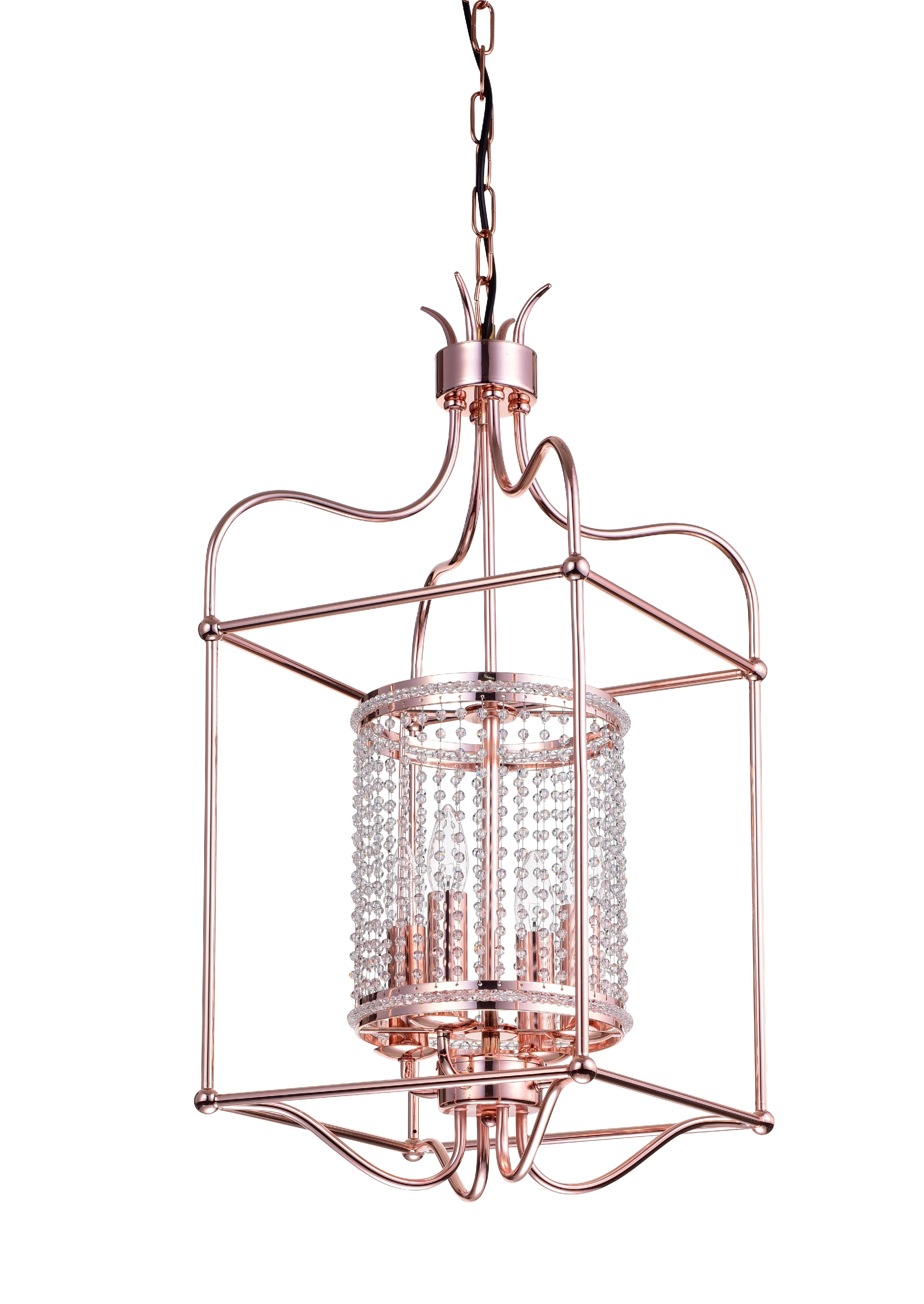 Warehouse of Tiffany Dafne 4-Light 13-inch Rose Gold Box Cage Pendant